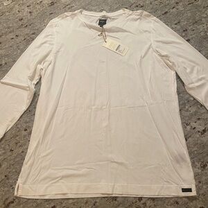 Men's Soft Cloth White Long Sleeve Shirt (large)